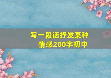 写一段话抒发某种情感200字初中