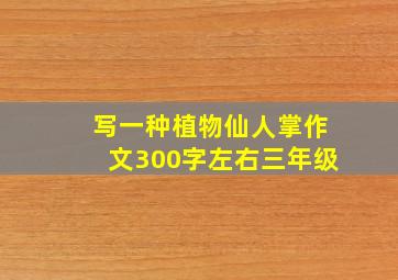 写一种植物仙人掌作文300字左右三年级