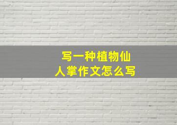 写一种植物仙人掌作文怎么写