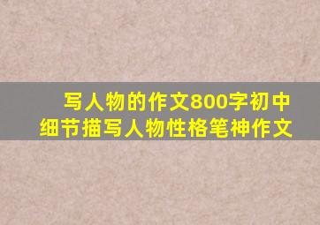 写人物的作文800字初中细节描写人物性格笔神作文