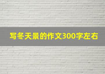 写冬天景的作文300字左右