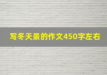 写冬天景的作文450字左右