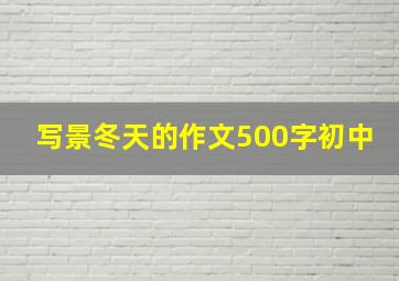 写景冬天的作文500字初中