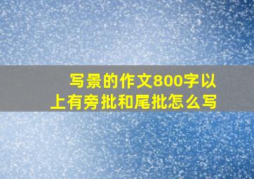 写景的作文800字以上有旁批和尾批怎么写