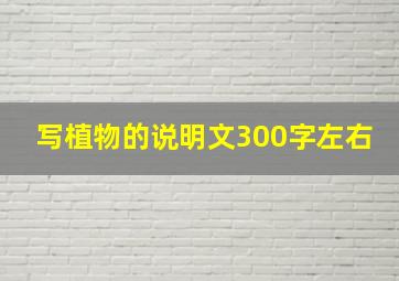 写植物的说明文300字左右