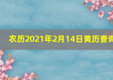 农历2021年2月14日黄历查询