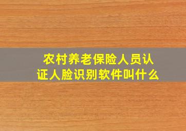 农村养老保险人员认证人脸识别软件叫什么