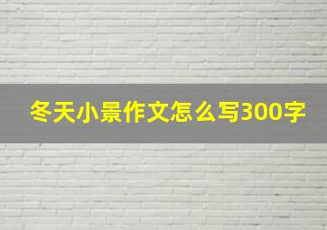 冬天小景作文怎么写300字