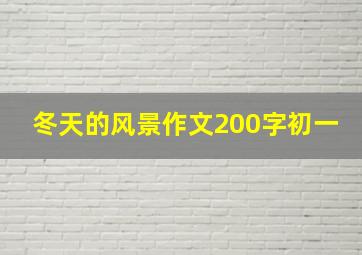 冬天的风景作文200字初一