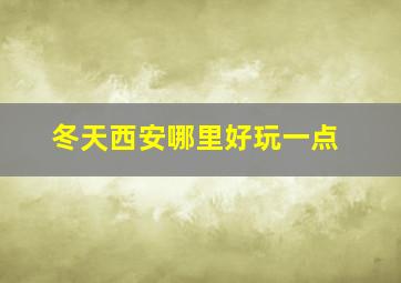 冬天西安哪里好玩一点