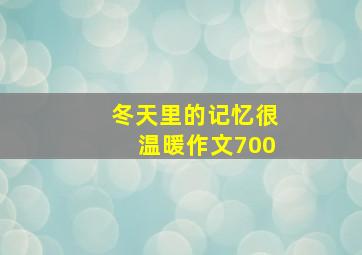 冬天里的记忆很温暖作文700