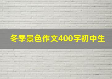 冬季景色作文400字初中生