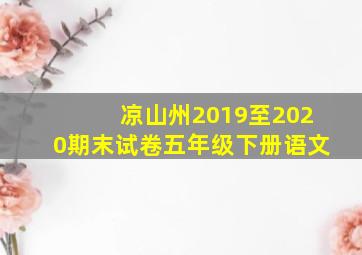 凉山州2019至2020期末试卷五年级下册语文