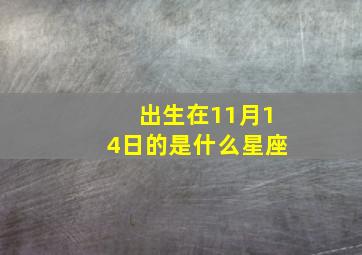 出生在11月14日的是什么星座