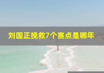 刘国正挽救7个赛点是哪年