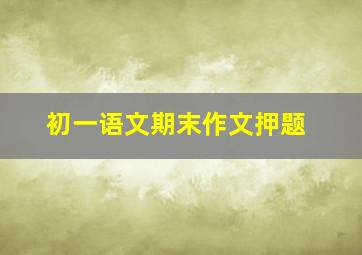 初一语文期末作文押题