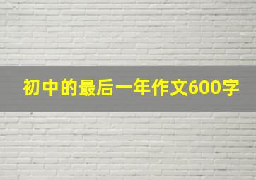 初中的最后一年作文600字