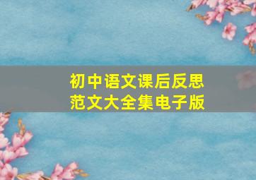 初中语文课后反思范文大全集电子版