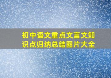 初中语文重点文言文知识点归纳总结图片大全