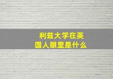 利兹大学在英国人眼里是什么