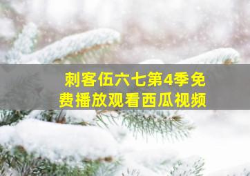 刺客伍六七第4季免费播放观看西瓜视频