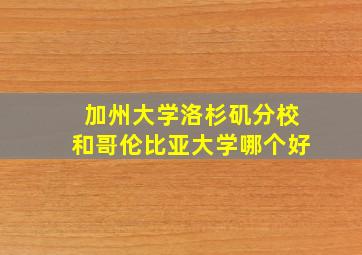 加州大学洛杉矶分校和哥伦比亚大学哪个好