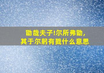 勖哉夫子!尔所弗勖,其于尔躬有戮什么意思