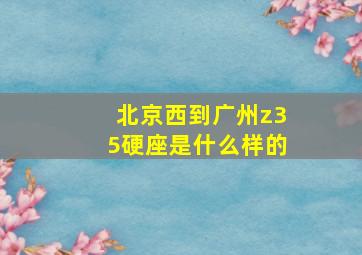 北京西到广州z35硬座是什么样的