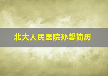 北大人民医院孙馨简历