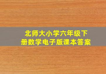 北师大小学六年级下册数学电子版课本答案