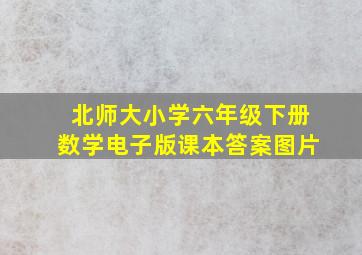 北师大小学六年级下册数学电子版课本答案图片