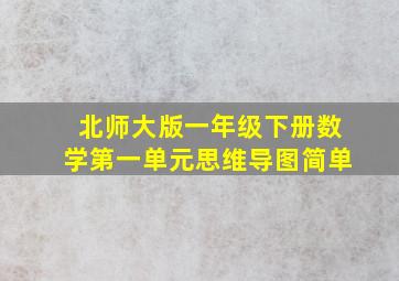 北师大版一年级下册数学第一单元思维导图简单