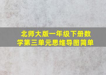 北师大版一年级下册数学第三单元思维导图简单