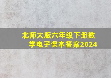 北师大版六年级下册数学电子课本答案2024