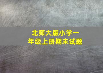 北师大版小学一年级上册期末试题