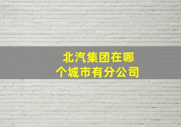 北汽集团在哪个城市有分公司