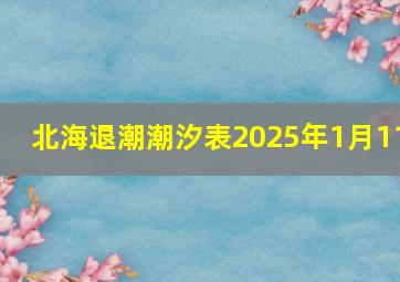 北海退潮潮汐表2025年1月11