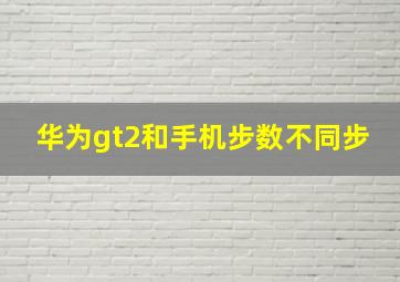 华为gt2和手机步数不同步