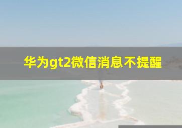 华为gt2微信消息不提醒