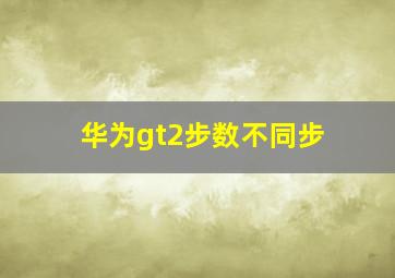 华为gt2步数不同步