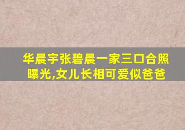 华晨宇张碧晨一家三口合照曝光,女儿长相可爱似爸爸