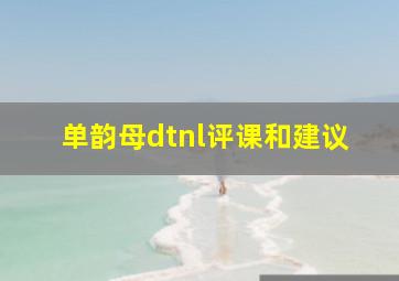 单韵母dtnl评课和建议