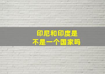 印尼和印度是不是一个国家吗