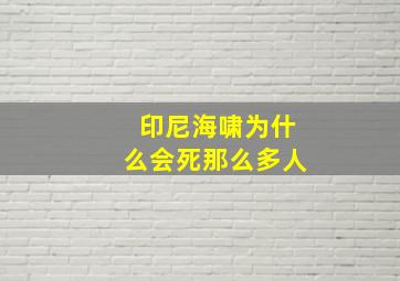 印尼海啸为什么会死那么多人