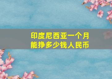 印度尼西亚一个月能挣多少钱人民币