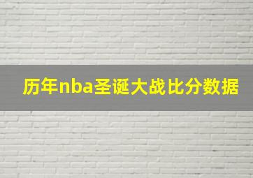 历年nba圣诞大战比分数据