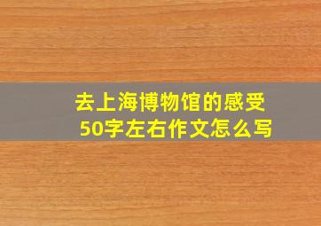 去上海博物馆的感受50字左右作文怎么写