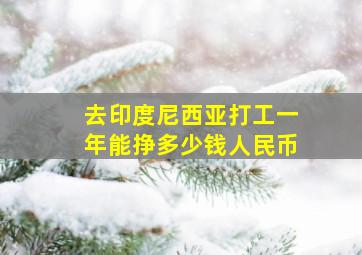 去印度尼西亚打工一年能挣多少钱人民币