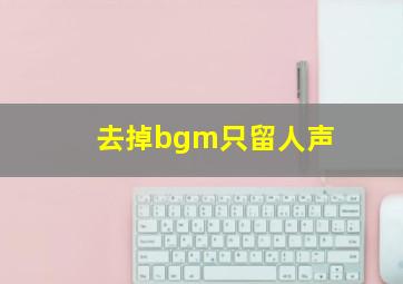 去掉bgm只留人声