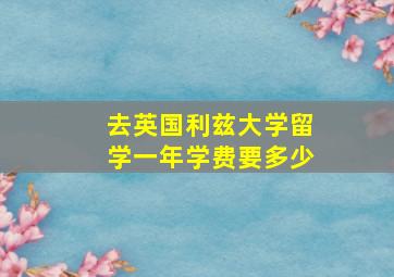 去英国利兹大学留学一年学费要多少